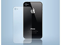 Somikon Glasklare Schutzfolie für die Rückseite von iPhone 4/4s; Glasfolien Glasfolien 