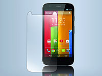 Somikon Displayschutz für Motorola Moto G aus gehärtetem Echtglas, 9H