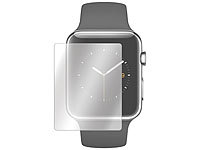 Somikon Displayschutz für Apple Watch 38 mm, gehärtetes Echtglas, 9 H; Hartglas-Displayschutz für iWatches Hartglas-Displayschutz für iWatches 