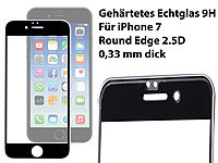 Somikon Display-Schutzglas für iPhone 7, Premium-3D-Hartglas 9H, schwarz