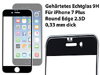 Somikon Display-Schutzglas für iPhone 7 Plus, Premium-3D-Hartglas 9H, schwarz