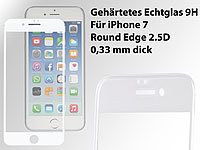 Somikon Display-Schutzglas für iPhone 7, Premium-3D-Hartglas 9H, weiß