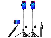 Somikon Selfie Sticks mit Stativ, Teleskoparm-Stativ