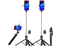 Somikon Selfie Stick mit Stativ, Selfie Stick Stativ für Smartphone