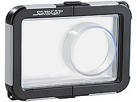 Somikon Kamera-Tauchgehäuse mit Objektivführung (max. 99 x 64 x 25 mm); UHD-Action-Cams, Wasserdichte Taschen für iPhones & Smartphones 