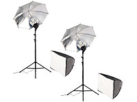 Somikon Softbox mit zusätzlichem Reflektorschirm, 2er-Set; LED-Foto- & Videoleuchten LED-Foto- & Videoleuchten LED-Foto- & Videoleuchten LED-Foto- & Videoleuchten