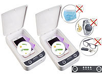 Somikon 2er-Set UV-Desinfektions-Boxen für Smartphone, Brille, Schlüssel usw.