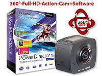 Somikon 360°-Full-HD-Action-Cam mit 2 Objektiven & PowerDirector 15 Ultimate