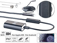 Somikon WiFi-HD-Endoskop-Kamera für iOS und Android-Mobilgeräte, 5 m; Endoskopkameras für PC & OTG Smartphones Endoskopkameras für PC & OTG Smartphones Endoskopkameras für PC & OTG Smartphones Endoskopkameras für PC & OTG Smartphones 
