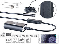 Somikon WiFi-HD-Endoskop-Kamera für iOS Versandrückläufer; Endoskopkameras für PC & OTG Smartphones 