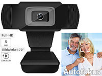 Somikon Full-HD-USB-Webcam mit 5 MP, Autofokus und Dual-Stereo-Mikrofon; 4K-Webcams 4K-Webcams 4K-Webcams 4K-Webcams 