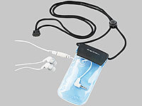 Somikon Wasserfestes MP3-Set: Ohrhörer & Schutztasche für Player bis 50x90 mm