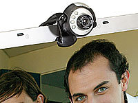 Somikon Hochauflösende USB-Webcam SXGA "Night Sight 1300" mit LEDs; 4K-Webcams 