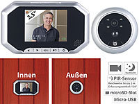 Somikon Digitale Türspion-Kamera mit 8,9-cm-Display, PIR, Aufnahme, Nachtsicht