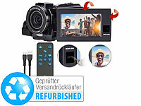 Somikon 4K Videokamera Camcorder, Profi Camcorder, WLAN-Camcorder; Digitalkameras, 4K-UHD-Camcorder mit Touch-Display Digitalkameras, 4K-UHD-Camcorder mit Touch-Display Digitalkameras, 4K-UHD-Camcorder mit Touch-Display