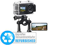 Somikon UHD-Action-Cam mit 2 Displays, Versandrückläufer; Unterwasser Kamera-Hüllen Unterwasser Kamera-Hüllen 