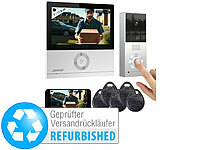 Somikon WiFi Türsprechanlage, Video Türsprechanlage WiFi; Video-Türsprechanlagen, WLAN-Video-Türklingeln mit App-Kontrolle und Nachtsicht Video-Türsprechanlagen, WLAN-Video-Türklingeln mit App-Kontrolle und Nachtsicht
