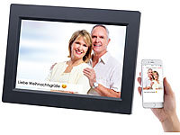 Somikon WLAN-Bilderrahmen mit 25,7-cm-IPS-Touchscreen & weltweitem Bild-Upload
