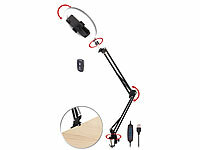 Somikon iPhone Dokumentenscanner, Smartphone-Ringlicht-Stativ