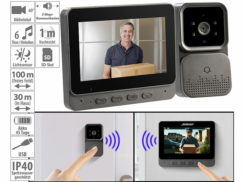 ; Video-Türsprechanlagen, WLAN-Video-Türklingeln mit App-Kontrolle und Nachtsicht Video-Türsprechanlagen, WLAN-Video-Türklingeln mit App-Kontrolle und Nachtsicht Video-Türsprechanlagen, WLAN-Video-Türklingeln mit App-Kontrolle und Nachtsicht Video-Türsprechanlagen, WLAN-Video-Türklingeln mit App-Kontrolle und Nachtsicht 