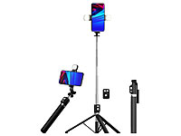 Somikon Selfie Stick, Smartphonestativ; Foto-Lichtzelte mit Fotolampen Foto-Lichtzelte mit Fotolampen Foto-Lichtzelte mit Fotolampen